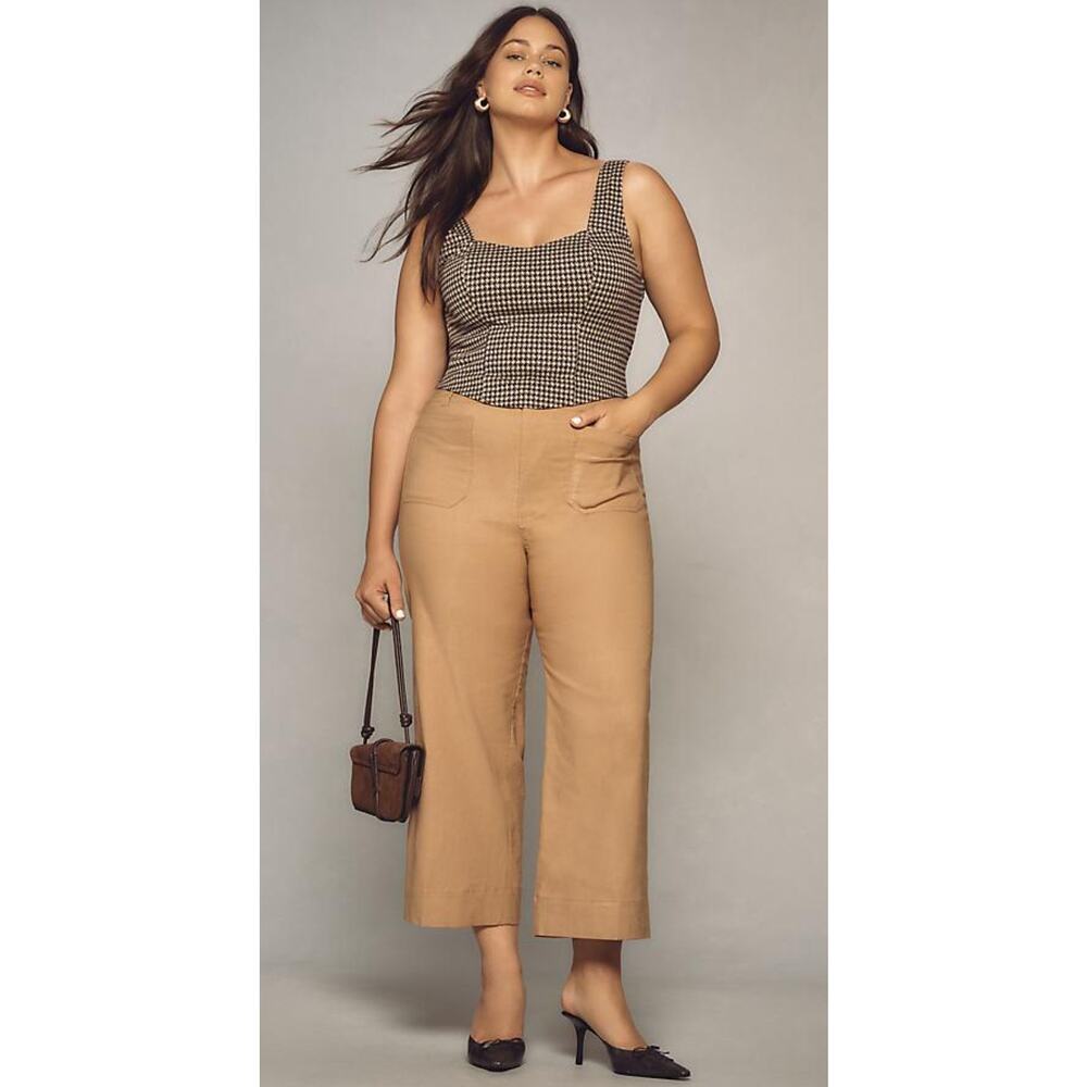 Maeve Anthropologie The Colette Cropped Wide Leg Pants NWT